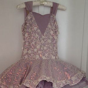 Matte spandex and sequin tulle dress